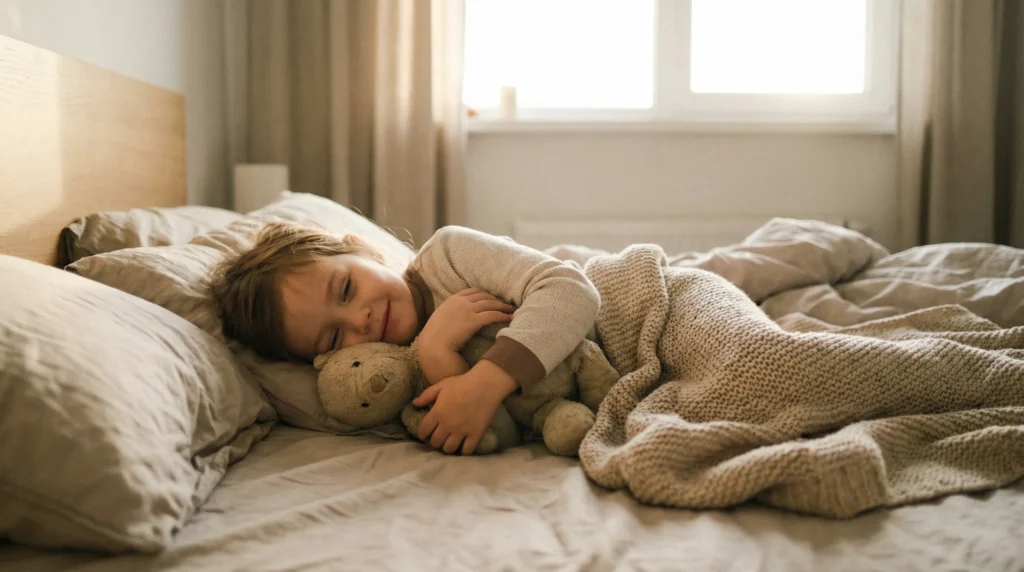 meisje met knuffel